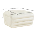Vega Vegan Leather Upholstered Ottoman in Cream