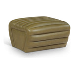 Vega Vegan Leather Upholstered Ottoman in Olive
