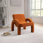 Corduroy Fabric Upholstered Accent Chair in Cognac