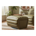 Vega Vegan Leather Upholstered Ottoman in Olive