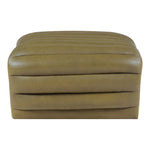 Vega Vegan Leather Upholstered Ottoman in Olive