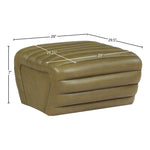 Vega Vegan Leather Upholstered Ottoman in Olive