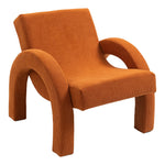 Corduroy Fabric Upholstered Accent Chair in Cognac