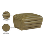Vega Vegan Leather Upholstered Ottoman in Olive