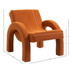 Corduroy Fabric Upholstered Accent Chair in Cognac
