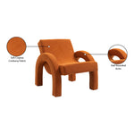 Corduroy Fabric Upholstered Accent Chair in Cognac