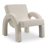 Corduroy Fabric Upholstered Accent Chair in Cream