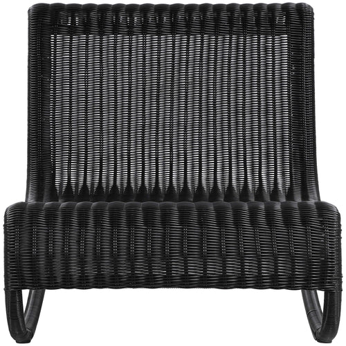 Antigua Wicker Outdoor Patio Rocking Chair in Black