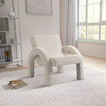 Corduroy Fabric Upholstered Accent Chair in Cream