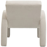 Corduroy Fabric Upholstered Accent Chair in Cream
