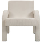 Corduroy Fabric Upholstered Accent Chair in Cream