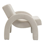 Corduroy Fabric Upholstered Accent Chair in Cream