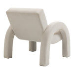 Corduroy Fabric Upholstered Accent Chair in Cream