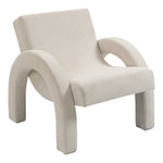 Corduroy Fabric Upholstered Accent Chair in Cream