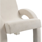 Corduroy Fabric Upholstered Accent Chair in Cream