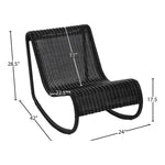 Antigua Wicker Outdoor Patio Rocking Chair in Black