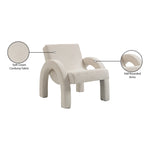 Corduroy Fabric Upholstered Accent Chair in Cream