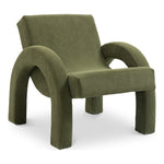 Corduroy Fabric Upholstered Accent Chair in Green