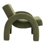 Corduroy Fabric Upholstered Accent Chair in Green