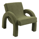 Corduroy Fabric Upholstered Accent Chair in Green