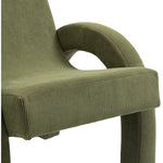 Corduroy Fabric Upholstered Accent Chair in Green