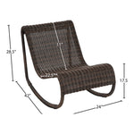 Antigua Wicker Outdoor Patio Rocking Chair in Brown
