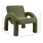 Corduroy Fabric Upholstered Accent Chair in Green
