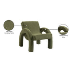 Corduroy Fabric Upholstered Accent Chair in Green