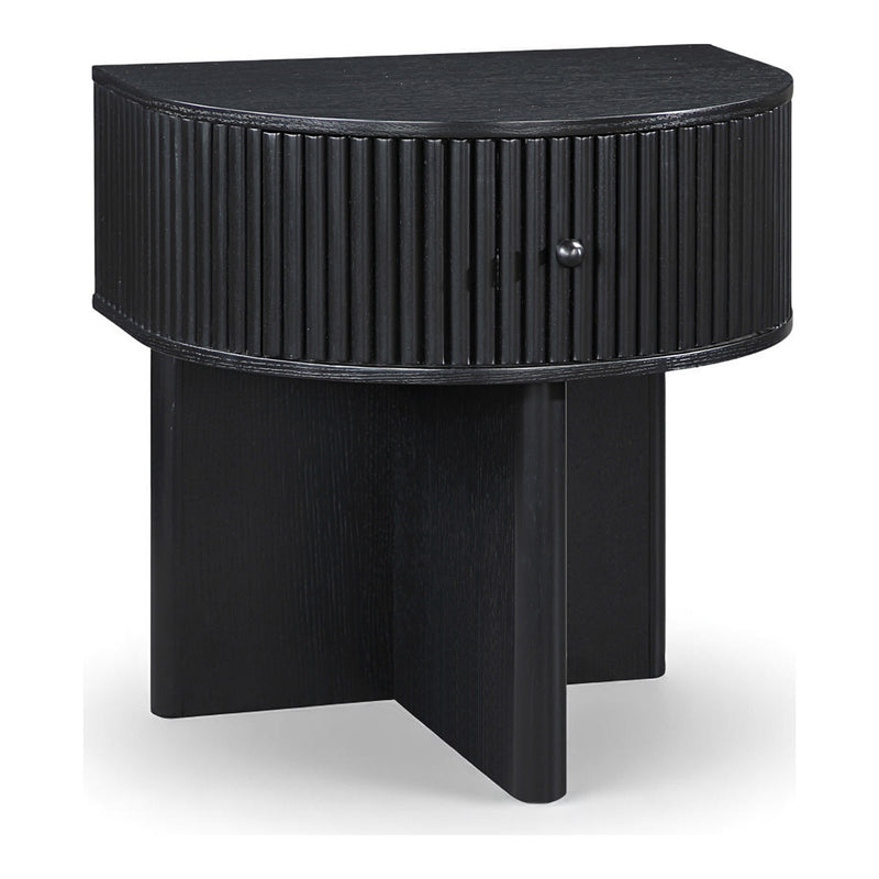 Cortland Acacia Veneer And Solid Wood Night Stand in Black