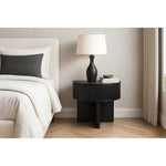 Cortland Acacia Veneer And Solid Wood Night Stand in Black
