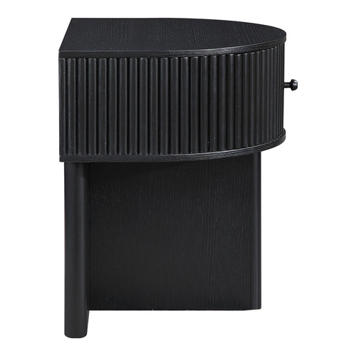 Cortland Acacia Veneer And Solid Wood Night Stand in Black