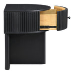 Cortland Acacia Veneer And Solid Wood Night Stand in Black