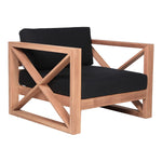 Anguilla Water Resistant Fabric Upholsetered Outdoor Patio Chair in Black