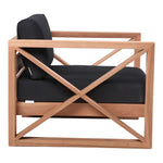 Anguilla Water Resistant Fabric Upholsetered Outdoor Patio Chair in Black