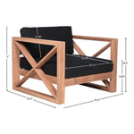 Anguilla Water Resistant Fabric Upholsetered Outdoor Patio Chair in Black