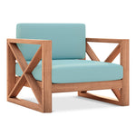 Anguilla Water Resistant Fabric Upholsetered Outdoor Patio Chair in Blue