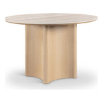 Corvina 46.5" Travertine Sintered Stone Top And Oak Veneer Base Dining Table in Natural