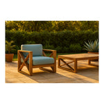 Anguilla Water Resistant Fabric Upholsetered Outdoor Patio Chair in Blue
