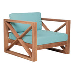 Anguilla Water Resistant Fabric Upholsetered Outdoor Patio Chair in Blue