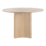 Corvina 46.5" Travertine Sintered Stone Top And Oak Veneer Base Dining Table in Natural