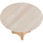 Corvina 46.5" Travertine Sintered Stone Top And Oak Veneer Base Dining Table in Natural