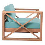 Anguilla Water Resistant Fabric Upholsetered Outdoor Patio Chair in Blue