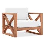 Anguilla Water Resistant Fabric Upholsetered Outdoor Patio Chair in Off White