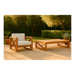 Anguilla Water Resistant Fabric Upholsetered Outdoor Patio Chair in Off White