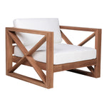 Anguilla Water Resistant Fabric Upholsetered Outdoor Patio Chair in Off White