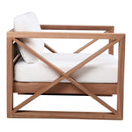Anguilla Water Resistant Fabric Upholsetered Outdoor Patio Chair in Off White