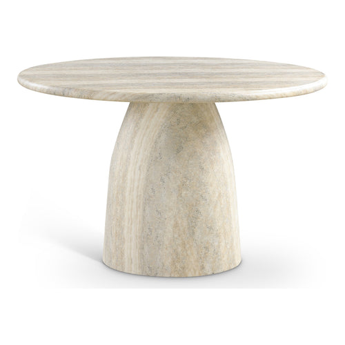 Cosenza 48.5" Travertine Finish Concrete Indoor / Outdoor Dining Table in Natural