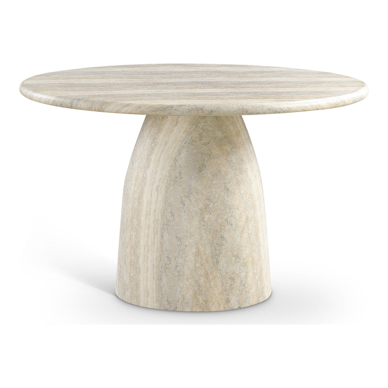 Cosenza 48.5" Travertine Finish Concrete Indoor / Outdoor Dining Table in Natural