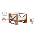 Anguilla Water Resistant Fabric Upholsetered Outdoor Patio Chair in Off White