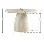 Cosenza 48.5" Travertine Finish Concrete Indoor / Outdoor Dining Table in Natural
